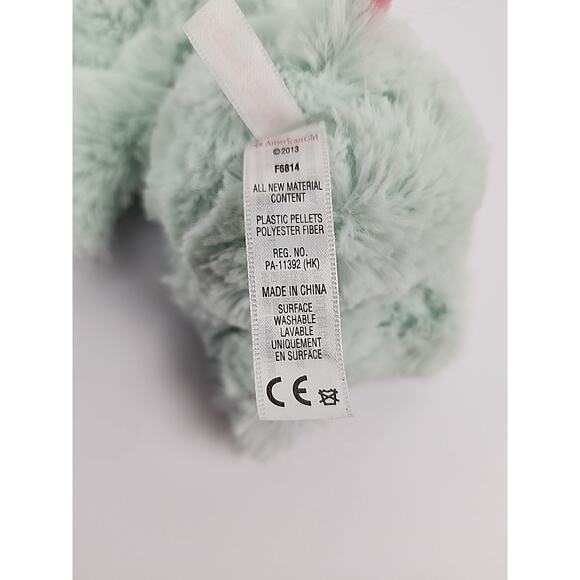 American Girl Bitty Baby Green Plush Elephant 7” 2013 Retired Stitched Eyes - Picture 8 of 9